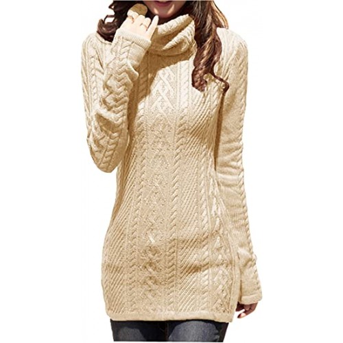 v28 Women Polo Neck Long Slim Fitted Dress Bodycon Turtleneck Cable Knit Sweater v28 Women Polo Neck Long Slim Fitted Dress Bodycon Turtleneck Cable Knit Sweater