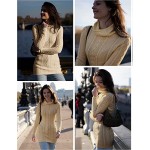 v28 Women Polo Neck Long Slim Fitted Dress Bodycon Turtleneck Cable Knit Sweater v28 Women Polo Neck Long Slim Fitted Dress Bodycon Turtleneck Cable Knit Sweater