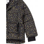 Black, Stars Girls and Toddlers' Heavyweight Hooded Puffer Jacket Black, Stars Girls and Toddlers' Heavyweight Hooded Puffer Jacket
